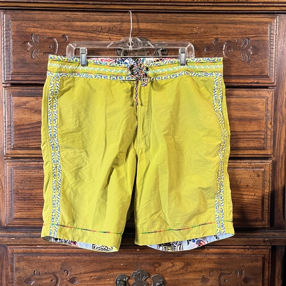 Robert Graham Green Swim Board Shorts